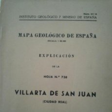 Otros Artículos de Coleccionismo en Papel: MAPA GEOLÓGICO. MEMORIA EXPLICATIVA DE LA HOJA Nº 738. VILLARTA DE SAN JUAN - MADRID 1955