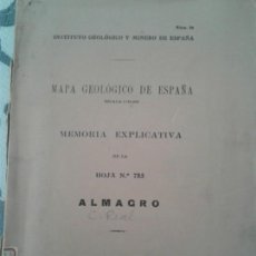 Otros Artículos de Coleccionismo en Papel: MAPA GEOLÓGICO. MEMORIA EXPLICATIVA DE LA HOJA Nº 785. ALMAGRO - MADRID 1935