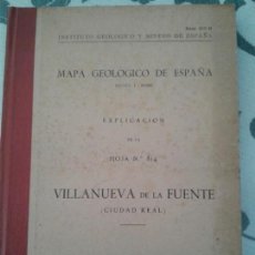Otros Artículos de Coleccionismo en Papel: MAPA GEOLÓGICO. MEMORIA EXPLICATIVA DE LA HOJA Nº 814. VILLANUEVA DE LA FUENTE MADRID 1955