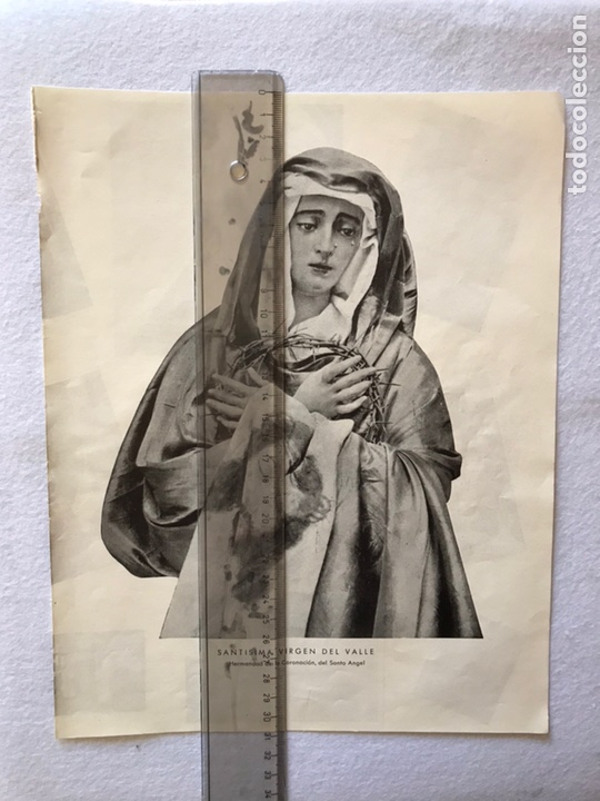 Otros Art&iacute;culos de Coleccionismo en Papel: SEMANA SANTA SEVILLA. VIRGEN DE LA HERMANDAD DEL VALLE. HOJA REVISTA A&Ntilde;OS 50.