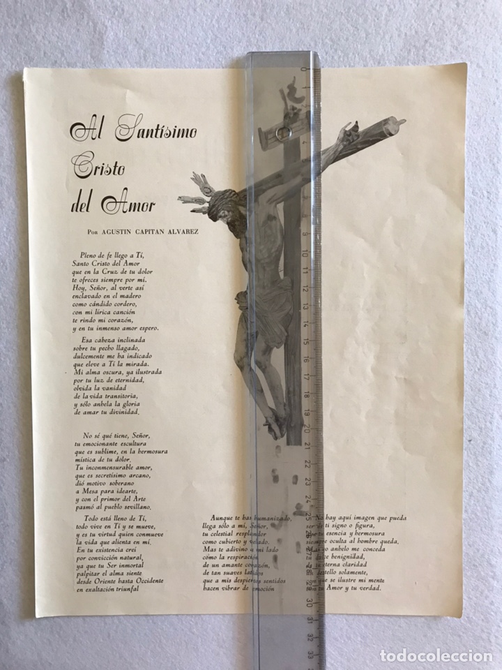 Otros Art&iacute;culos de Coleccionismo en Papel: SEMANA SANTA SEVILLA. CRISTO DEL AMOR. HOJA REVISTA A&Ntilde;OS 50.