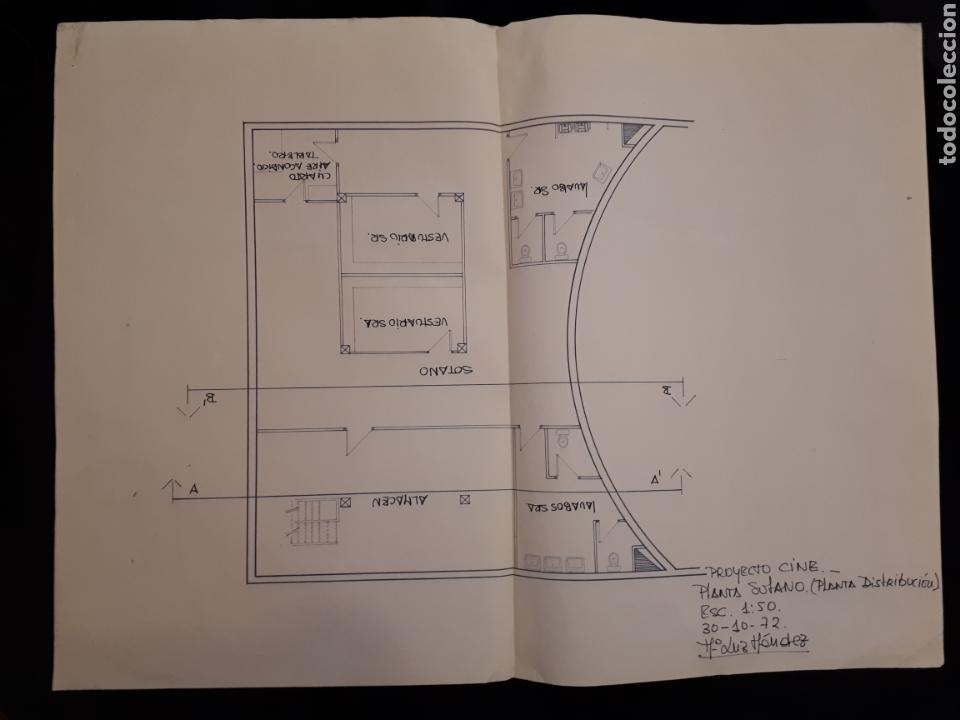 Otros Art&iacute;culos de Coleccionismo en Papel: Plano proyecto cine Mari Luz Hern&aacute;ndez, 1972