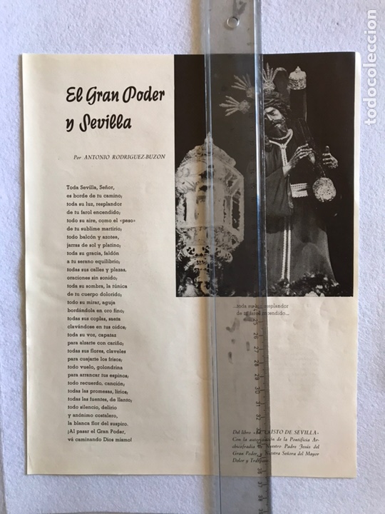 Otros Art&iacute;culos de Coleccionismo en Papel: SEMANA SANTA SEVILLA. JES&Uacute;S DEL GRAN PODER. HOJA REVISTA A&Ntilde;OS 50.