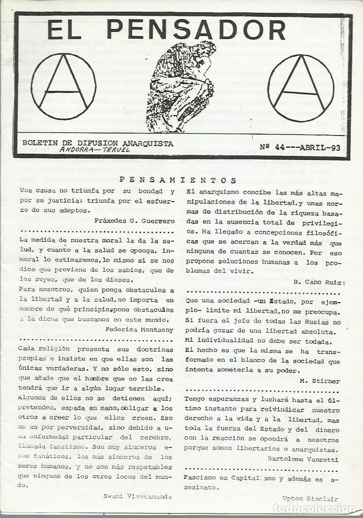 Otros Art&iacute;culos de Coleccionismo en Papel: 2 boletines anarquistas de Andorra (Teruel). A&ntilde;os 90
