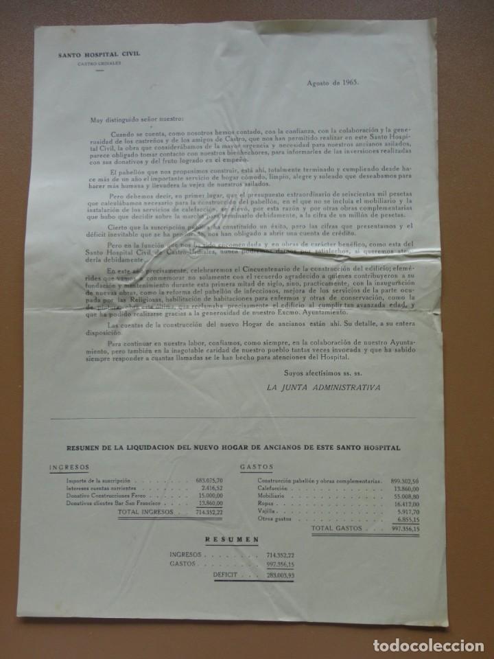 Otros art&iacute;culos de coleccionismo en papel: SANTO HOSPITAL CIVIL DE CASTRO-URDIALES