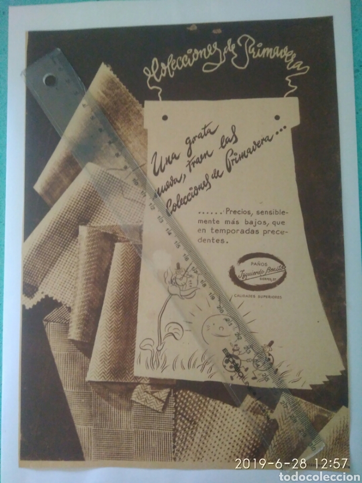 Sammelleidenschaft Andere Papierartikel: RECORTE ORIGINAL A&Ntilde;OS 40/50 PUBLICIDAD. IZQUIERDO BENITOS COLECCI&Oacute;N DE PRIMAVERA