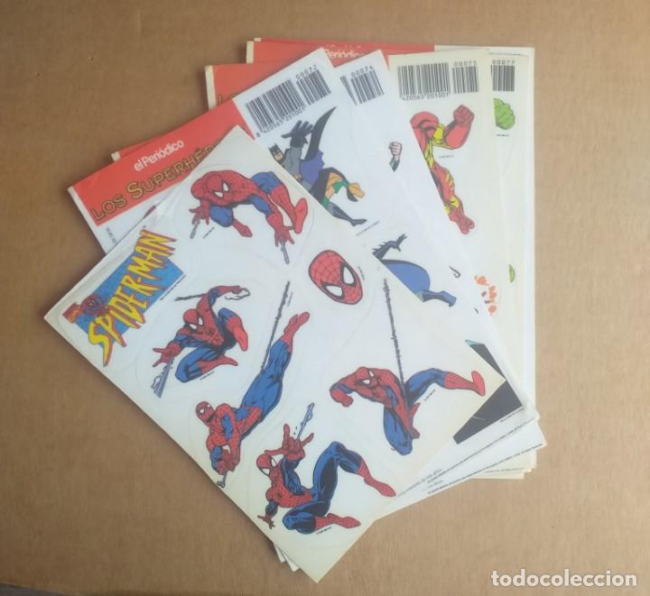 Otros Art&iacute;culos de Coleccionismo en Papel: 6 L&aacute;minas de superh&eacute;roes, El Peri&oacute;dico