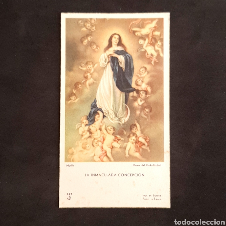 Otros art&iacute;culos de coleccionismo en papel: (SER.5) ESTAMPA RELIGIOSA O CROMO - N&deg;537. La INMACULADA CONCEPCI&Oacute;N. PRIMERA COMUNI&Oacute;N 1949