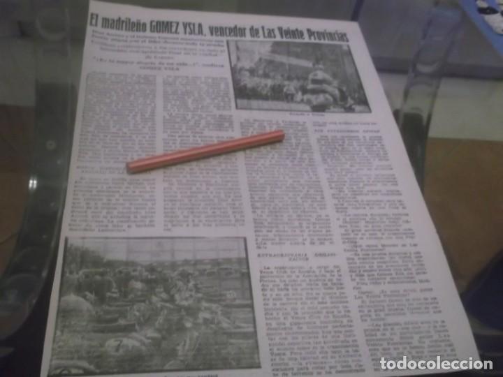 Otros Art&iacute;culos de Coleccionismo en Papel: HOJA REPORTAJE A&Ntilde;OS 50/60 - MOTO VESPA EL MADRILE&Ntilde;O GOMEZ YSLA VENCENDOR DE LA CARRERA 2O PROVINCIAS