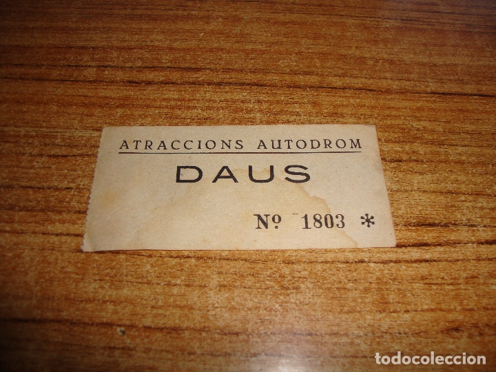 Otros Art&iacute;culos de Coleccionismo en Papel: VALE ATRACCIONES AUTODROM DAUS