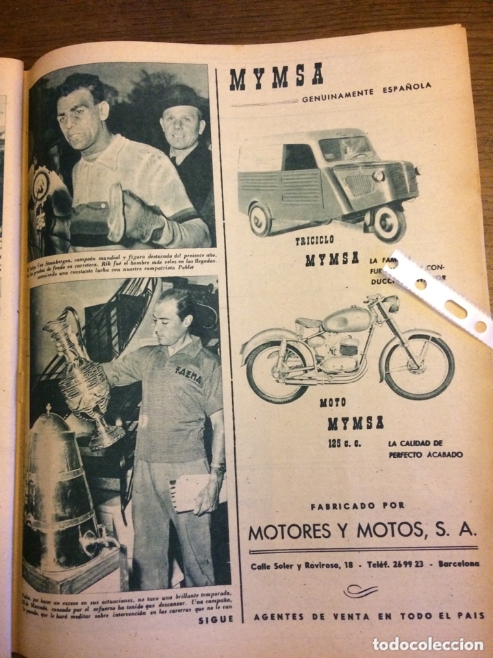 Outros artigos de papel: Publicidad autom&oacute;vil moto triciclo mymsa de 1957