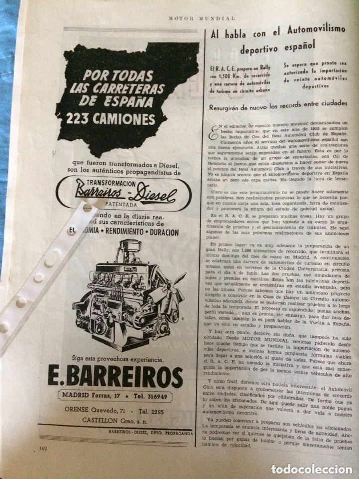 Paper Collecting Others: Publicidad cami&oacute;n Barreiros di&eacute;sel de 1953