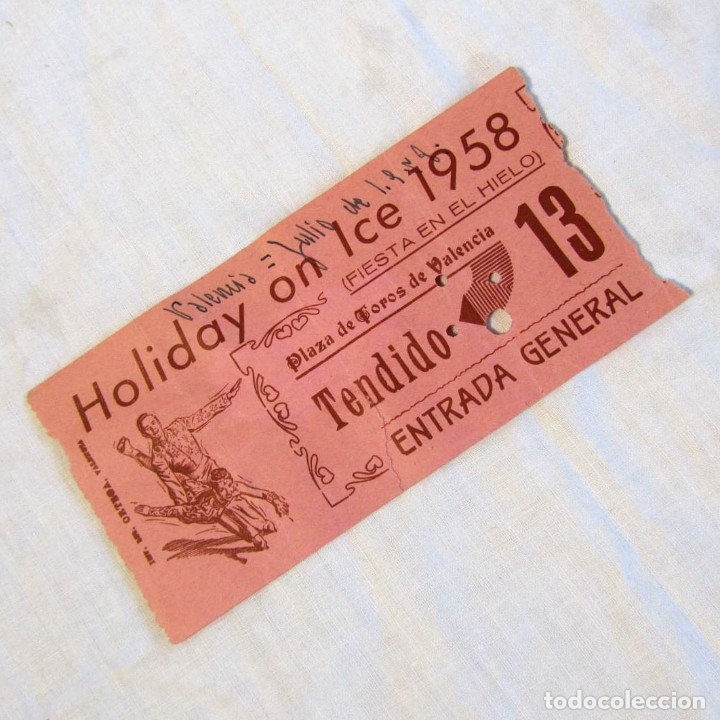 Otros Art&iacute;culos de Coleccionismo en Papel: Entrada Holiday on ice, fiesta en el hielo 1958 Plaza de Toros de Valencia
