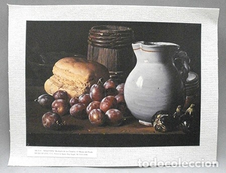 Otros Art&iacute;culos de Coleccionismo en Papel: REPRODUCCION LAMINA ARTE, TEXTURIZADO SOBRE LINO 33X25cm. MELENDEZ, BODEGON. LAMINARTE-005,5