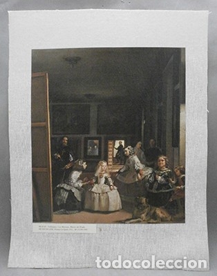 Otros art&iacute;culos de coleccionismo en papel: REPRODUCCION LAMINA ARTE,IMPRESA EN TELA (LINO). VELAZQUEZ, LAS MENINAS. LAMINARTE-020 ,5