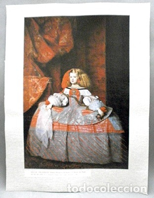 Otros art&iacute;culos de coleccionismo en papel: REPRODUCCI&Oacute;N LAMINA ARTE IMPRESA EN TELA (LINO). VELAZQUEZ, INFANTA MARGARITA. LAMINARTE-021 ,3