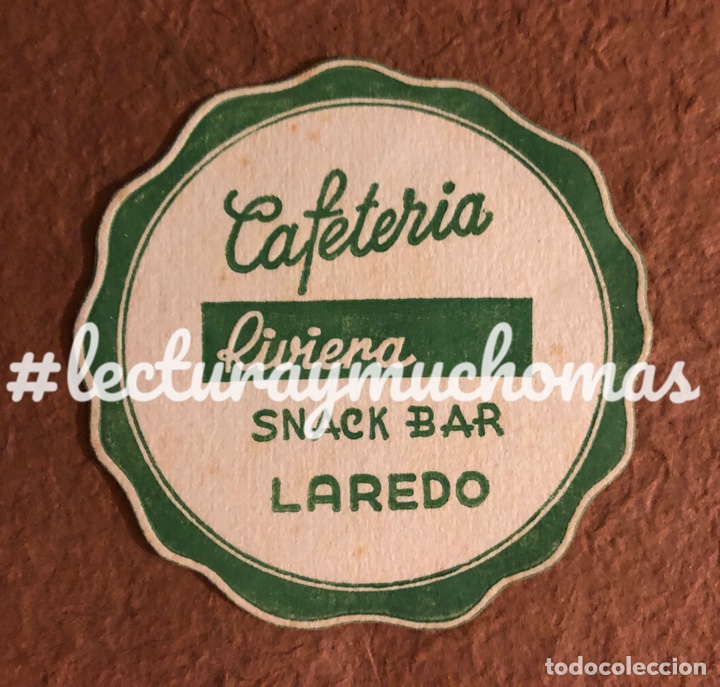 Outros artigos de papel: ANTIGUO POSAVASOS DE LA CAFETER&Iacute;A SNACK BAR RIVIERA DE LAREDO (CANTABRIA). 9,5 Cms de &Oslash;.