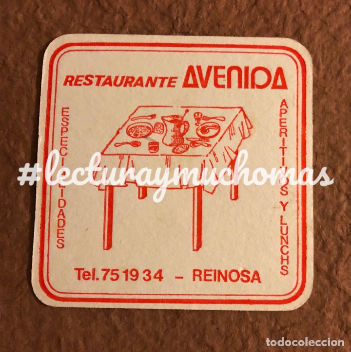 Outros artigos de papel: ANTIGUO POSAVASOS DEL RESTAURANTE AVENIDA DE REINOSA (CANTABRIA). 8 x 8 Cms. BUEN ESTADO