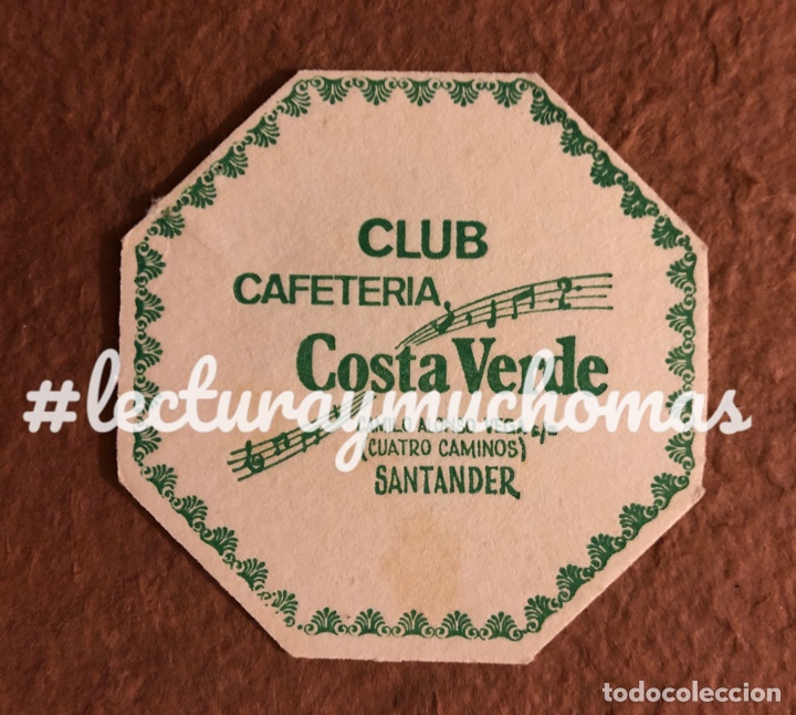 Paper Collecting Others: ANTIGUO POSAVASOS DE LA CAFETER&Iacute;A CLUB COSTA VERDE DE SANTANDER (CANTABRIA). 8 x 8 Cms.