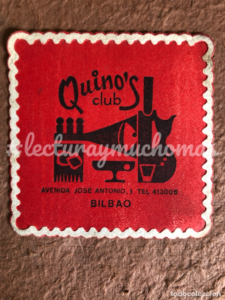 Paper Collecting Others: ANTIGUO POSAVASOS DEL QUINO&rsquo;S CLUB DE BILBAO. 9 x 9 Cms. DE PAPEL.
