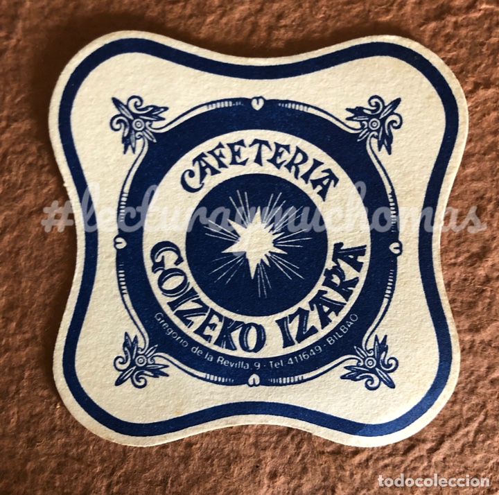 Paper Collecting Others: ANTIGUO POSAVASOS DE LA CAFETER&Iacute;A IZARRA DE BILBAO. 9,5 x 9,5 Cms. DE PAPEL TIPO CARTULINA.
