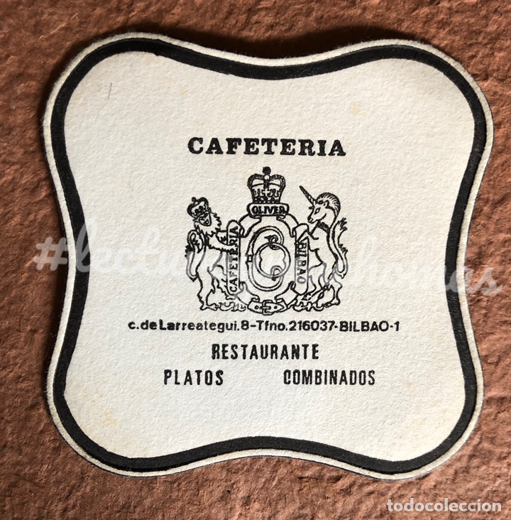 Collectionnisme Papier divers: ANTIGUO POSAVASOS DE LA CAFETER&Iacute;A EL OLIVER DE BILBAO. 9,5 x 9,5 Cms. DE PAPEL TIPO CARTULINA.