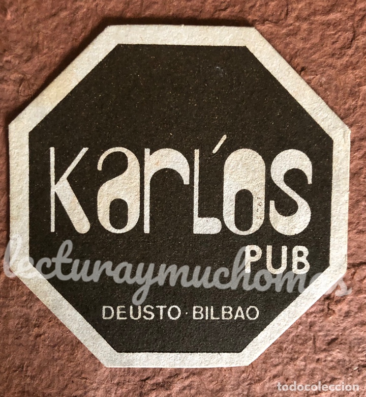 Collectionnisme Papier divers: ANTIGUO POSAVASOS DEL KARL&rsquo;OS PUB DE BILBAO. 9,5 x 9,5 Cms. DE PAPEL TIPO CARTULINA.