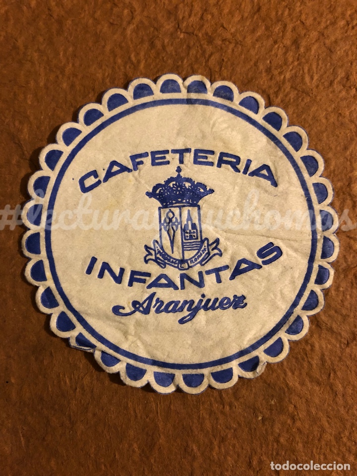 Collectionnisme Papier divers: ANTIGUO POSAVASOS DE LA CAFETER&Iacute;A INFANTAS DE ARANJUEZ (MADRID). 9 Cms. PAPEL.