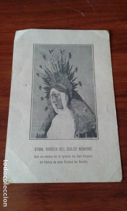 Otros Art&iacute;culos de Coleccionismo en Papel: SEMANA SANTA SEVILLA - ESTAMPA STMA. VIRGEN DEL DULCE NOMBRE - IGLESIA SAN ANTONIO PADUA