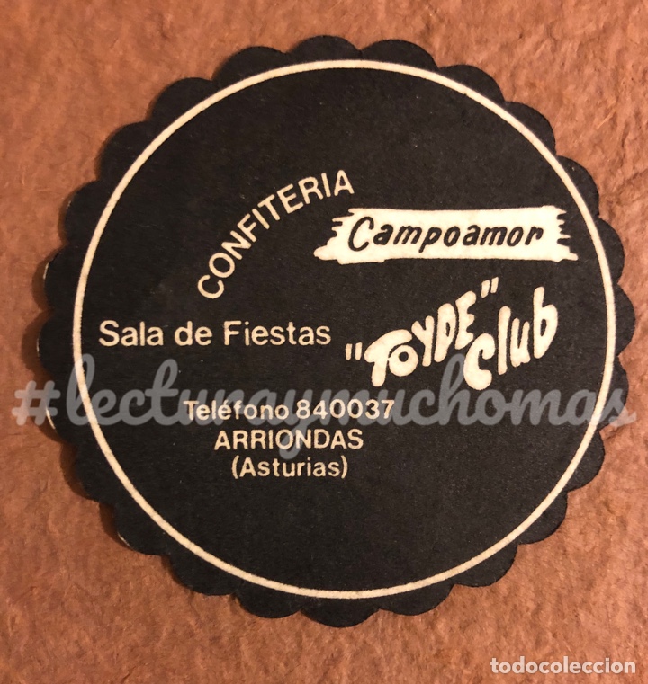 Collectionnisme Papier divers: ANTIGUO POSAVASOS DE LA CONFITER&Iacute;A CAMPOAMOR Y LA SALA DE FIESTAS TOYPE CLUB. ARRIONDAS (ASTURIAS).