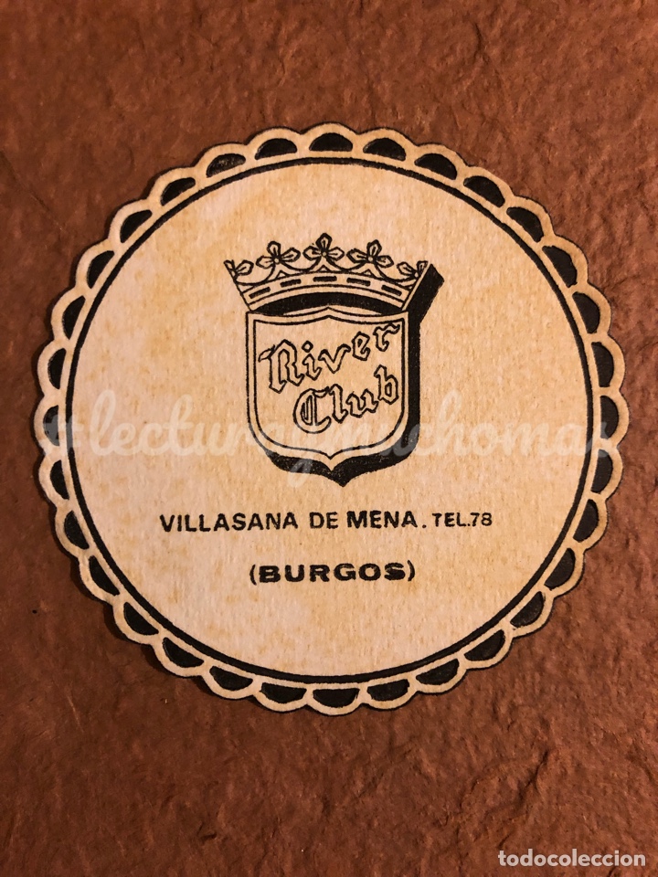 Collectionnisme Papier divers: ANTIGUO POSAVASOS DEL RIVER CLUB DE VILLASANA DE MENA (BURGOS). 9 Cms de &Oslash;. DE PAPEL.