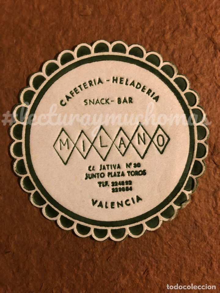 Sammelleidenschaft Andere Papierartikel: ANTIGUO POSAVASOS DE LA CAFETER&Iacute;A HELADER&Iacute;A MILANO SNACK BAR DE VALENCIA. 9 Cms de &Oslash;