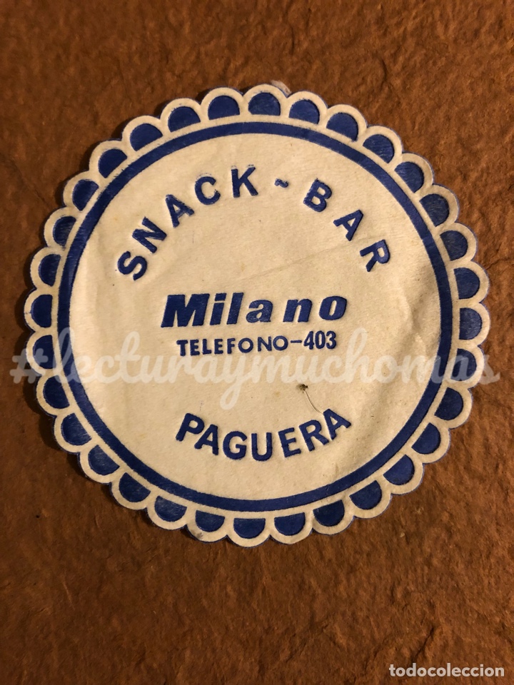 Collectionnisme Papier divers: ANTIGUO POSAVASOS DEL SNACK BAR MILANO DE PAGUERA (MALLORCA). 9 Cms de &Oslash;. DE PAPEL.