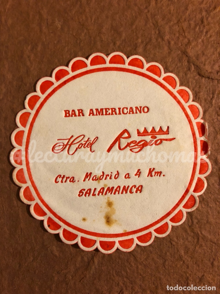 Sammelleidenschaft Andere Papierartikel: ANTIGUO POSAVASOS DEL BAR AMERICANO HOTEL REGIO DE SALAMANCA. 9 Cms de &Oslash;. DE PAPEL.