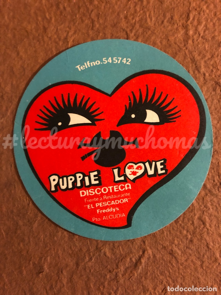 Collectionnisme Papier divers: ANTIGUO POSAVASOS DE DISCOTECA PUPPIE LOVE DE ALCUDIA (MALLORCA). 10,5 Cms de &Oslash;. PAPEL CARTULINA