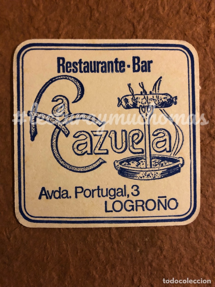 Sammelleidenschaft Andere Papierartikel: ANTIGUO POSAVASOS DE LA CAZUELA RESTAURANTE BAR. 8 x 8 Cms. PAPEL TIPO CARTULINA.