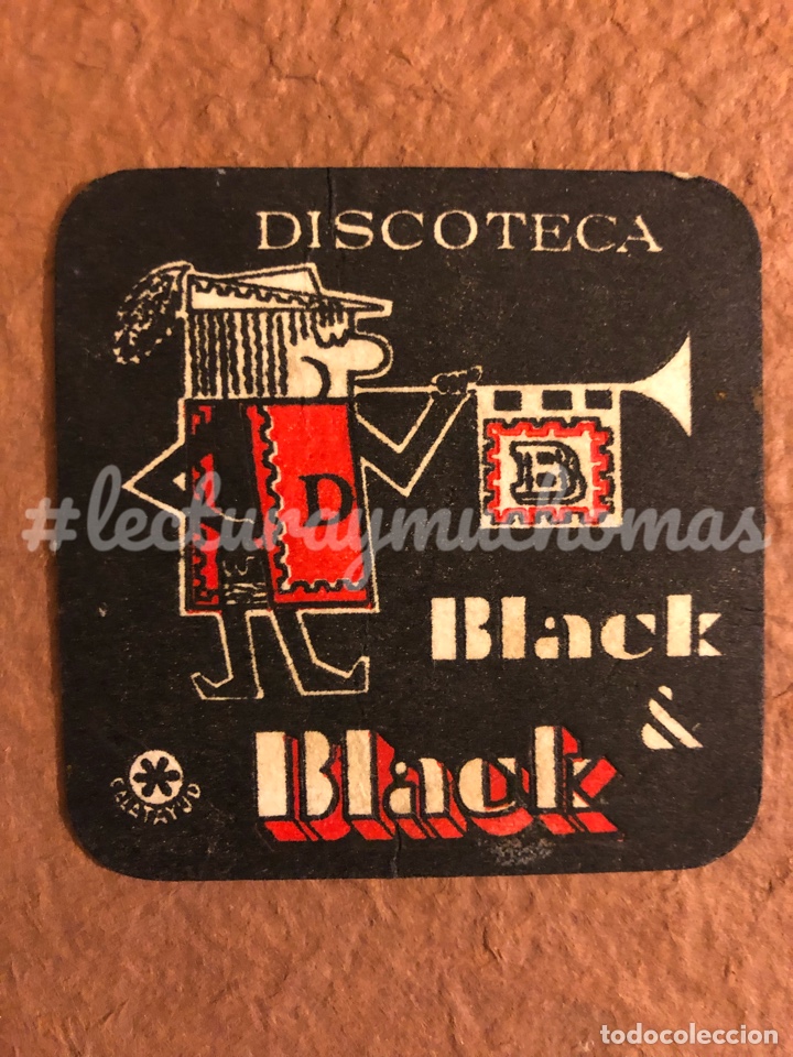 Collectionnisme Papier divers: ANTIGUO POSAVASOS DE LA DISCOTECA BLACK & BLACK DE CALATAYUD. 8 x 8 Cms. PAPEL TIPO CARTULINA.