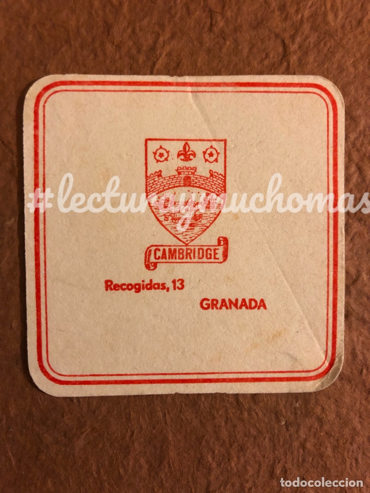 Sammelleidenschaft Andere Papierartikel: ANTIGUO POSAVASOS DEL CAMBRIDGE DE GRANADA. 8 x 8 Cms. PAPEL TIPO CARTULINA