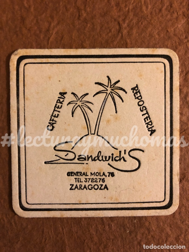 Sammelleidenschaft Andere Papierartikel: ANTIGUO POSAVASOS DE LA CAFETER&Iacute;A REPOSTER&Iacute;A SANDWICH&rsquo;S DE ZARAGOZA. 8 x 8 Cms. PAPEL TIPO CARTULINA