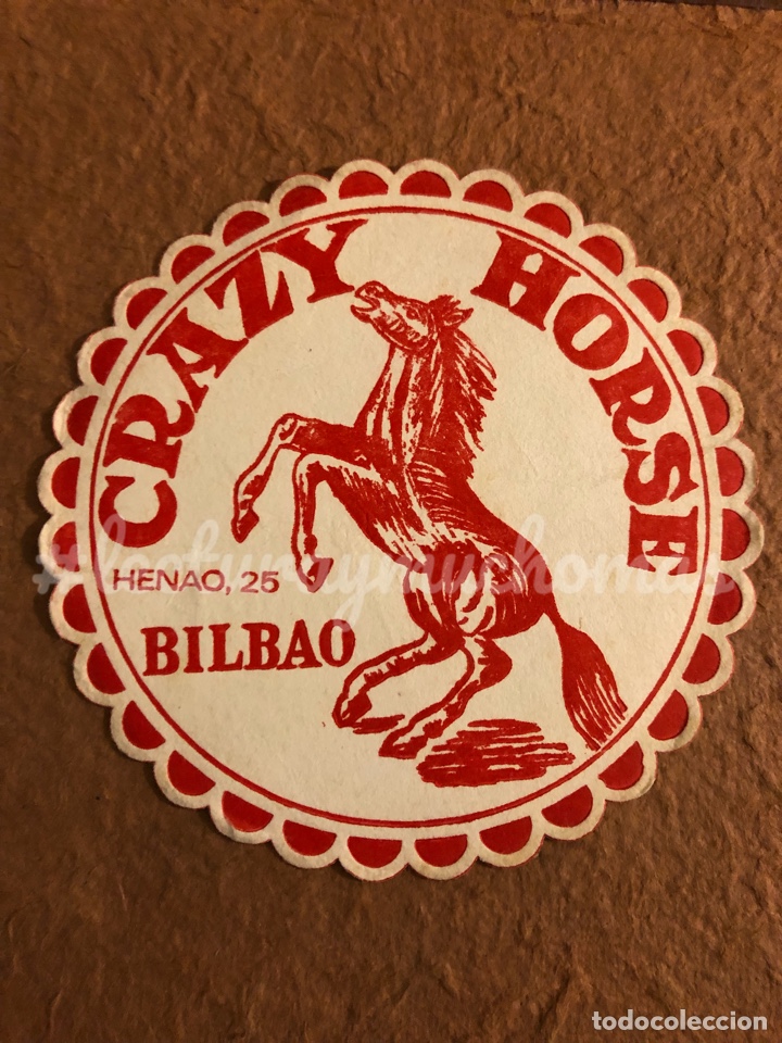 Sammelleidenschaft Andere Papierartikel: ANTIGUO POSAVASOS DEL CRAZY HORSE DE BILBAO. 12,5 Cms de &Oslash;. PAPEL TIPO CARTULINA.