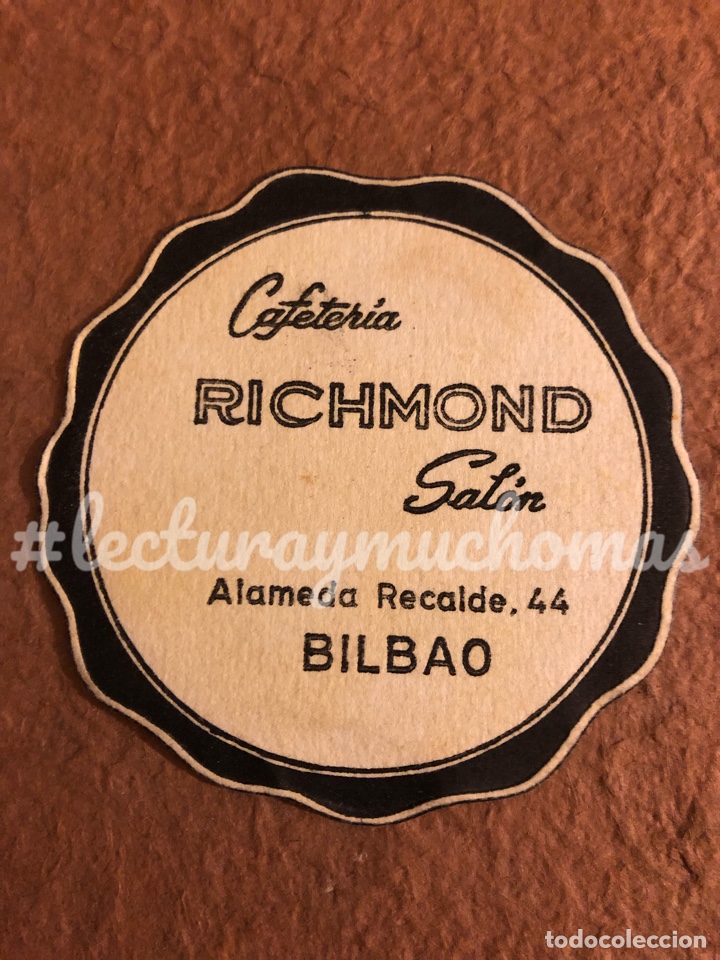 Sammelleidenschaft Andere Papierartikel: ANTIGUO POSAVASOS DE LA CAFETER&Iacute;A RICHMOND SAL&Oacute;N DE BILBAO. 9 Cms de &Oslash;. DE PAPEL.
