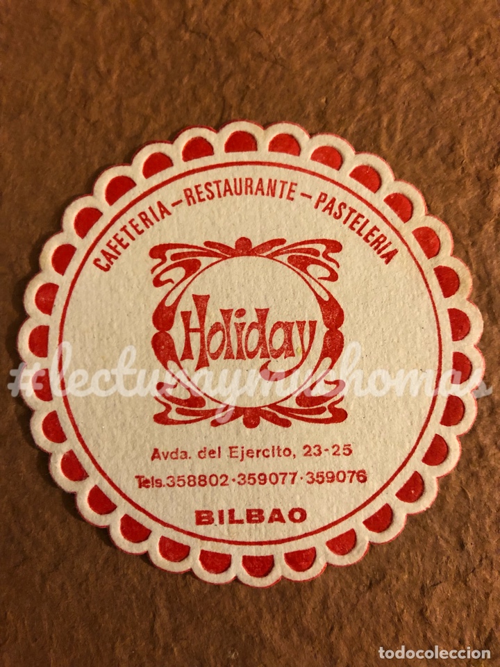 Sammelleidenschaft Andere Papierartikel: ANTIGUO POSAVASOS DEL HOLIDAY CAFETER&Iacute;A RESTAURANTE PASTELER&Iacute;A DE BILBAO. 9 Cms de &Oslash;