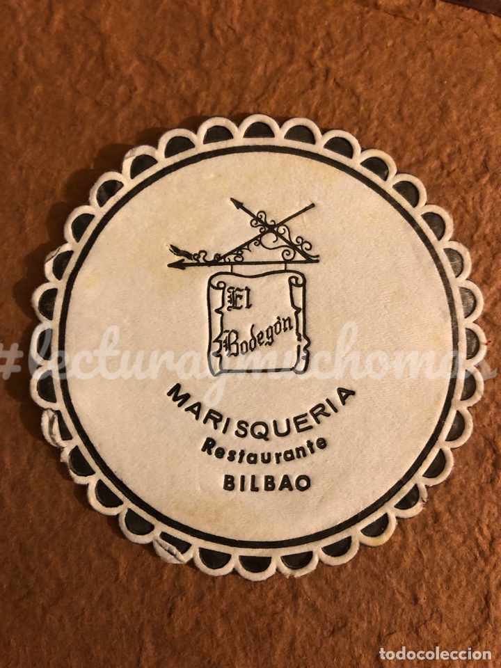 Sammelleidenschaft Andere Papierartikel: ANTIGUO POSAVASOS DE LA MARISQUER&Iacute;A EL BODEG&Oacute;N DE BILBAO. 9 Cms de &Oslash;. DE PAPEL.