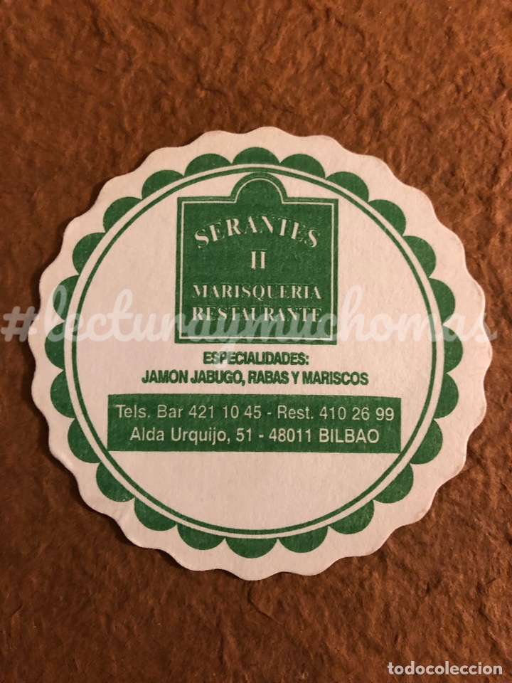 Sammelleidenschaft Andere Papierartikel: ANTIGUO POSAVASOS DEL RESTAURANTE SERANTES II DE BILBAO. 9 Cms de &Oslash;. DE PAPEL TIPO CARTULINA.