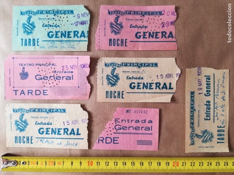 Otros Art&iacute;culos de Coleccionismo en Papel: LOTE ENTRADAS TEATRO PRINCIPAL DE VALENCIA 1959 1960