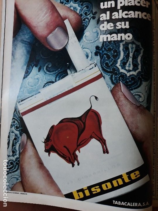 Outros artigos de papel: PUBLICIDAD CIGARRILLOS BISONTE , A&Ntilde;O 1971- 33 X 25 CM APROX