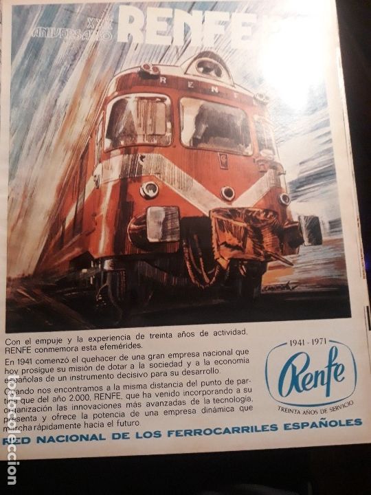 Outros artigos de papel: PUBLICIDAD  DE RENFE  - TREINTA A&Ntilde;OS DE SERVICIO - DEL A&Ntilde;O 1971  - 33 X 26 CM