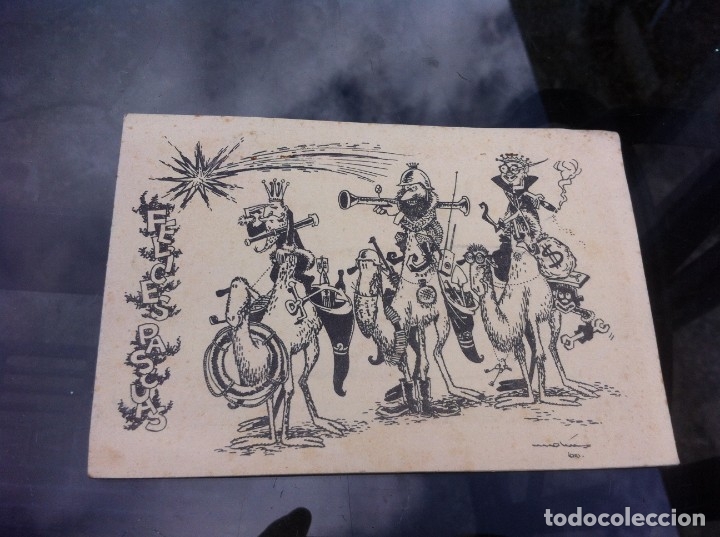 Paper Collecting Others: FELICITACI&Oacute;N MILITAR. FELICES PASCUAS. MAR&Iacute;N 16 X 11CM ESCRITA EN 1960