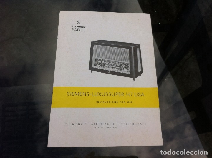 Collectionnisme Papier divers: RADIO SIEMENS-LUXUSSUPER H7 USA. INSTRUCTIONS FOR USE