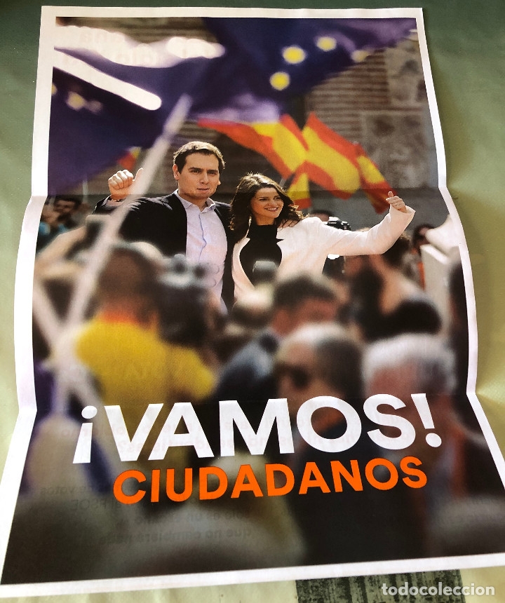 Otros art&iacute;culos de coleccionismo en papel: Publicidad electoral de Ciudadanos. Albert Rivera e In&eacute;s Arrimadas. Tama&ntilde;o folio. A&ntilde;o 2019.